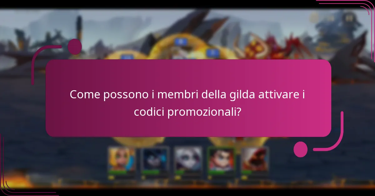 Come possono i membri della gilda attivare i codici promozionali?
