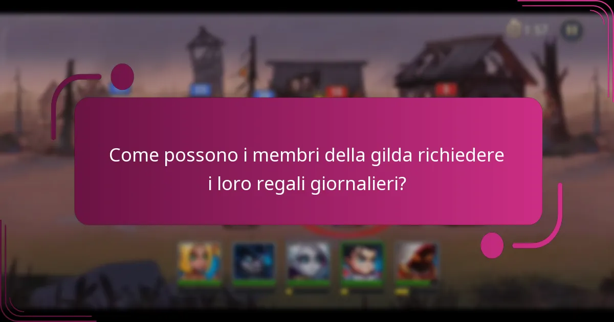 Come possono i membri della gilda richiedere i loro regali giornalieri?