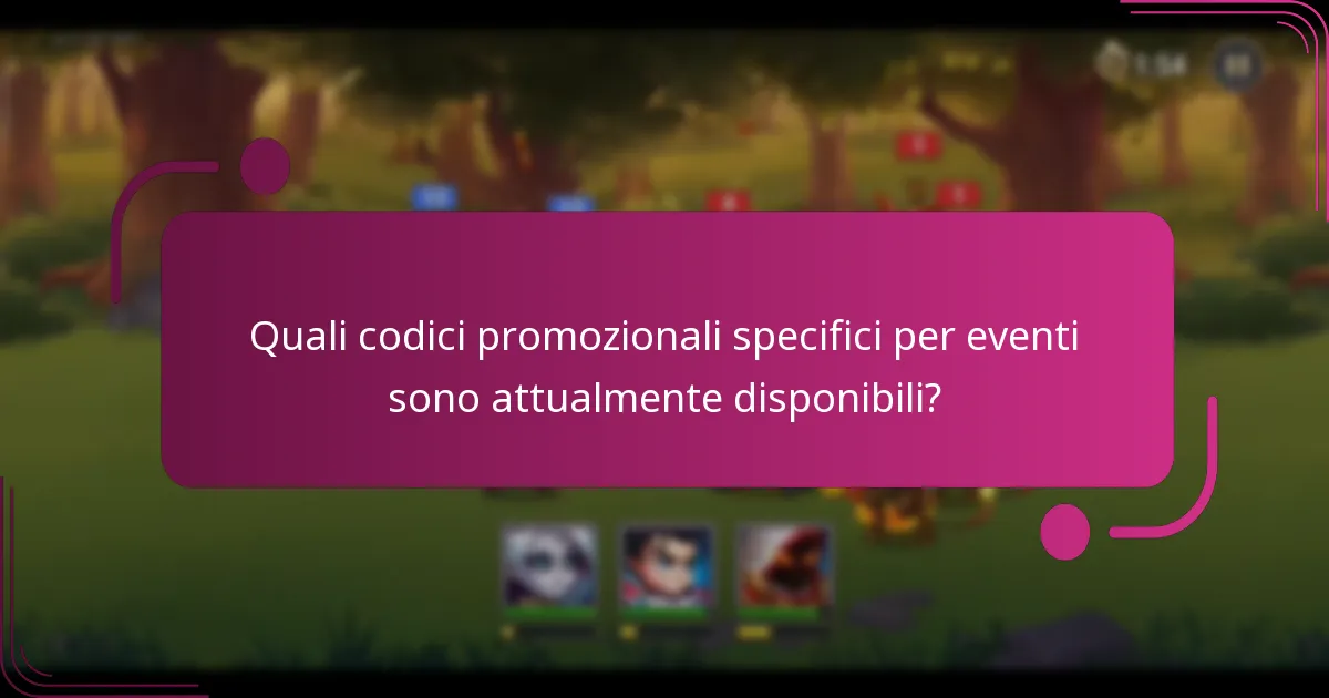 Quali codici promozionali specifici per eventi sono attualmente disponibili?