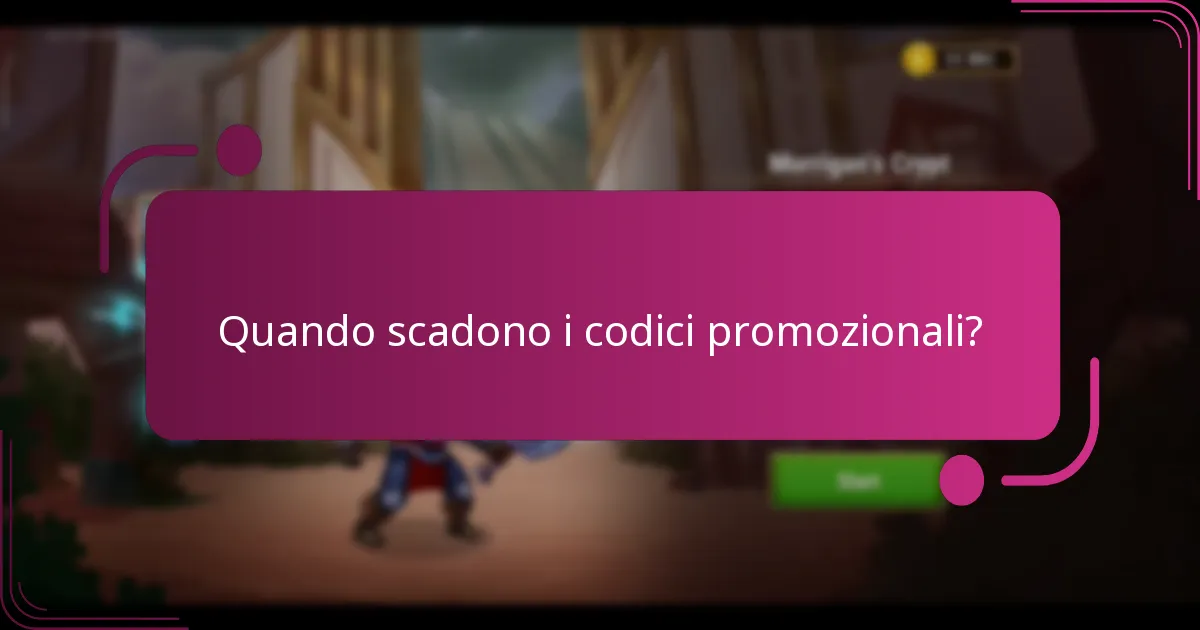 Quando scadono i codici promozionali?